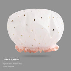 Waterproof Double Layer Shower Cap for Women and Girls