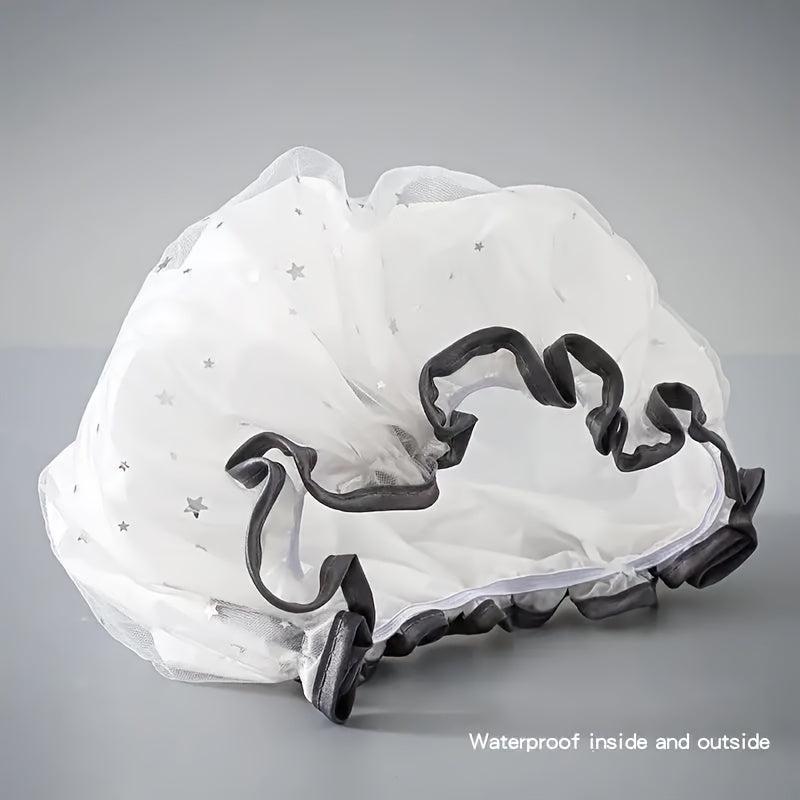 Waterproof Double Layer Shower Cap for Women and Girls
