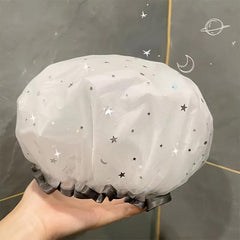 Waterproof Double Layer Shower Cap for Women and Girls
