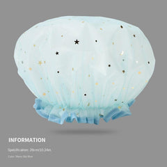 Waterproof Double Layer Shower Cap for Women and Girls