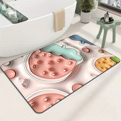 1pc Flower Non Slip Bath Mat Soft Water Absorbent Quick Dry Shower Mat