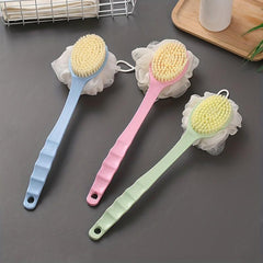 Body Brush & Loofah Back Scrubber with Long Handle for Exfoliating