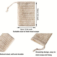 10-Pack Sisal Soap Saver Bag for Exfoliation and Drying