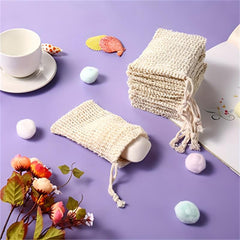10-Pack Sisal Soap Saver Bag for Exfoliation and Drying