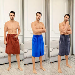 Men's Bath Spa Wrap Towel With Pocket for Saunas College Dorms Pools Gyms
