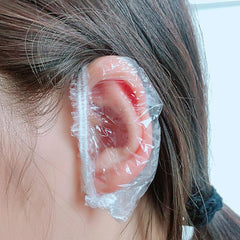 100pcs Disposable Ear Covers Waterproof Ear Protectors Clear Ear Caps