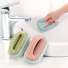2pcs Handled Bathtub Scrubber Deep Cleaning Sponge Scrub Brush
