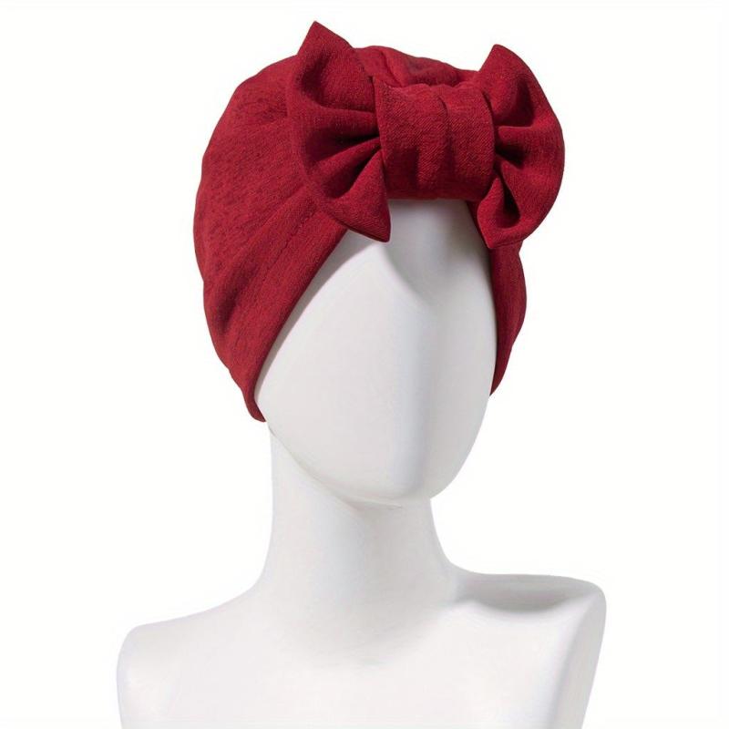 Bow Decor Head Wrap Turbans Shower Cap For Women