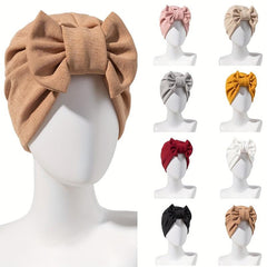 Bow Decor Head Wrap Turbans Shower Cap For Women