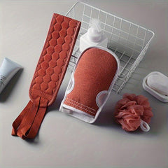 3 Pcs Exfoliating Back Scrubber Set - Cleanse Skin, Relax Body