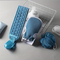 3 Pcs Exfoliating Back Scrubber Set - Cleanse Skin, Relax Body