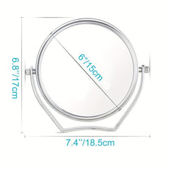 Portable Round Travel Mirror 1X/10X Magnification Handle 360 Swivel Men Women