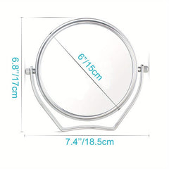 Portable Round Travel Mirror 1X/10X Magnification Handle 360 Swivel Men Women