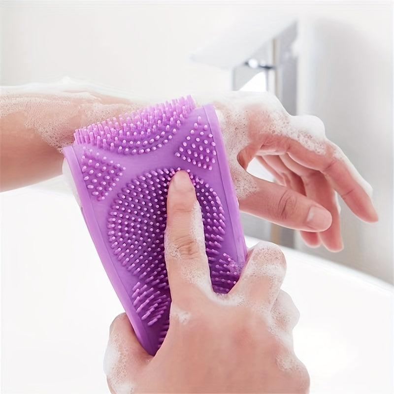 Silicone Back Scrub Towel Exfoliating Massage Shower Washer