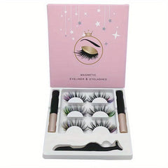3 Pairs Colored Magnetic Eyeliner Lashes Set