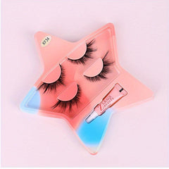 2 Pairs Fox False Eyelashes with Glue, Star Holder