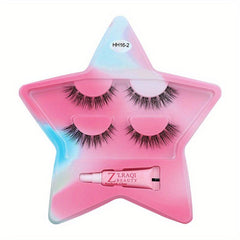 Clear Band Lashes & Lash Glue Set Natural Volume Extension Star Shape Case