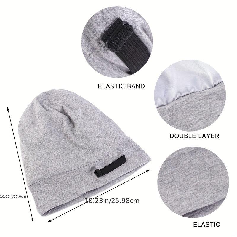Satin Lined Bonnet Sleep Cap Hair Wrap for Curly Hair Solid
