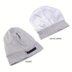 Satin Lined Bonnet Sleep Cap Hair Wrap for Curly Hair Solid