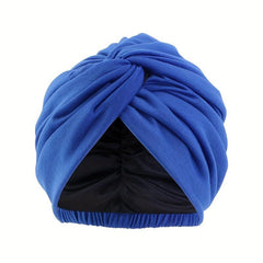 Elastic Double Layer Turban Cap Cross Twist Silk Chemotherapy Cap Ethnic Cap