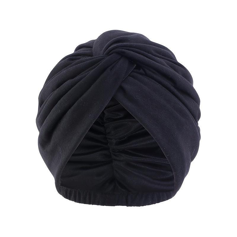 Elastic Double Layer Turban Cap Cross Twist Silk Chemotherapy Cap Ethnic Cap