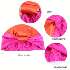 Silk Sleep Bonnet Cap for Curly & Long Hair Care Women's Night Hat