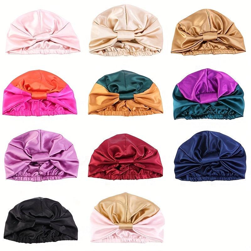 Silk Sleep Bonnet Cap for Curly & Long Hair Care Women's Night Hat
