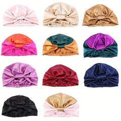 Silk Sleep Bonnet Cap for Curly & Long Hair Care Women's Night Hat