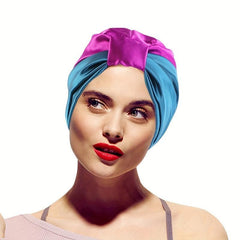 Silk Sleep Bonnet Cap for Curly & Long Hair Care Women's Night Hat