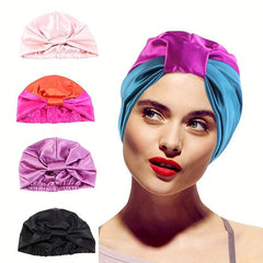 Silk Sleep Bonnet Cap for Curly & Long Hair Care Women's Night Hat