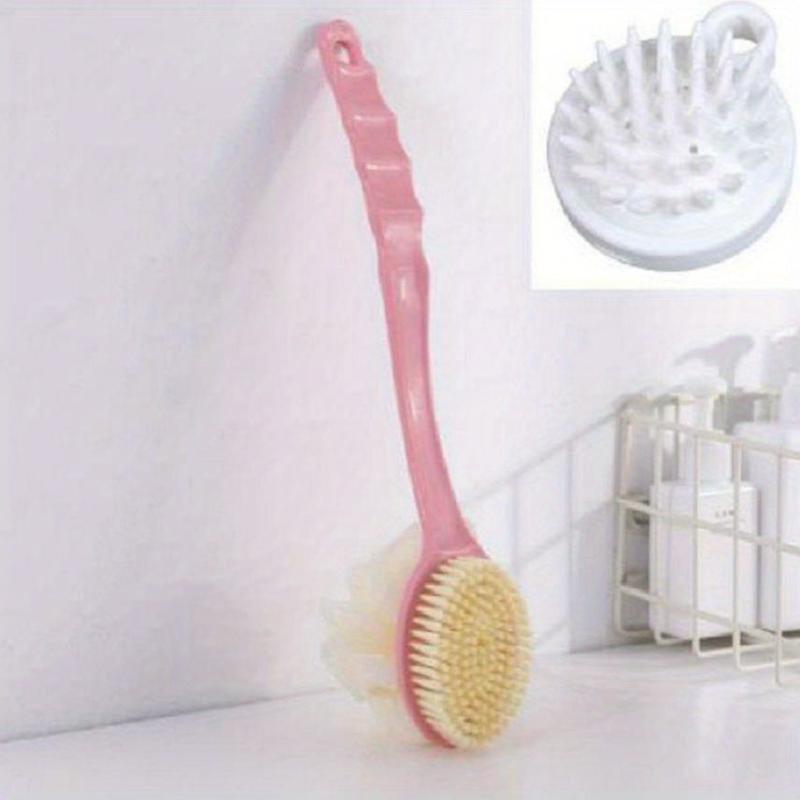 2pcs Soft Bristle Double Sided Bath Brush with Long Handle