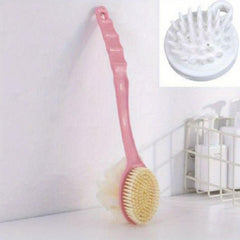 2pcs Soft Bristle Double Sided Bath Brush with Long Handle