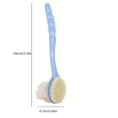 2pcs Soft Bristle Double Sided Bath Brush with Long Handle