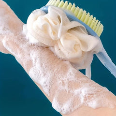 2pcs Soft Bristle Double Sided Bath Brush with Long Handle