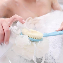 2pcs Soft Bristle Double Sided Bath Brush with Long Handle