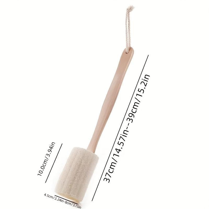 Natural Loofa Bath Brush On A Stick Long Wooden Handle Loofah Back Scrubber