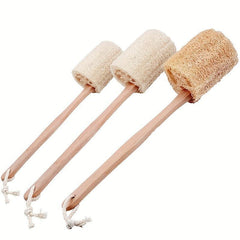 Natural Loofa Bath Brush On A Stick Long Wooden Handle Loofah Back Scrubber