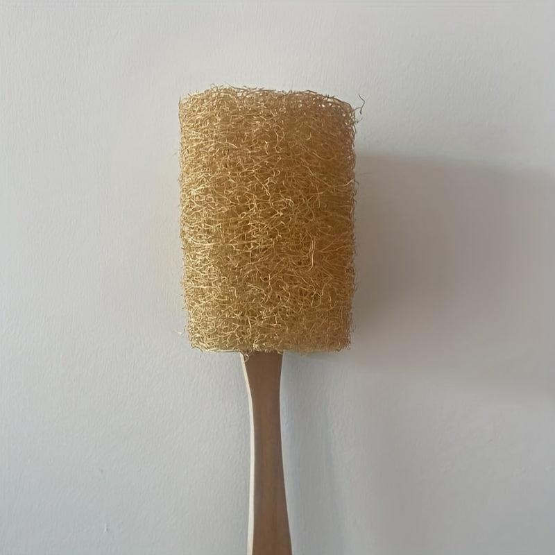 Natural Loofa Bath Brush On A Stick Long Wooden Handle Loofah Back Scrubber