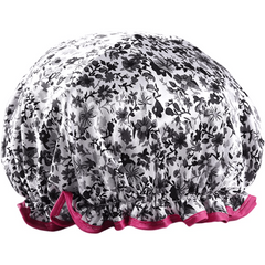 Leopard Print Silk Shower Cap Reusable Bath Cap Double Thickening Waterproof