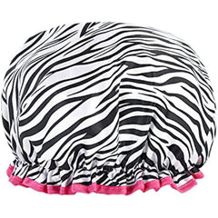 Leopard Print Silk Shower Cap Reusable Bath Cap Double Thickening Waterproof
