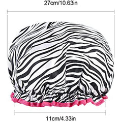 Leopard Print Silk Shower Cap Reusable Bath Cap Double Thickening Waterproof
