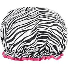 Leopard Print Silk Shower Cap Reusable Bath Cap Double Thickening Waterproof