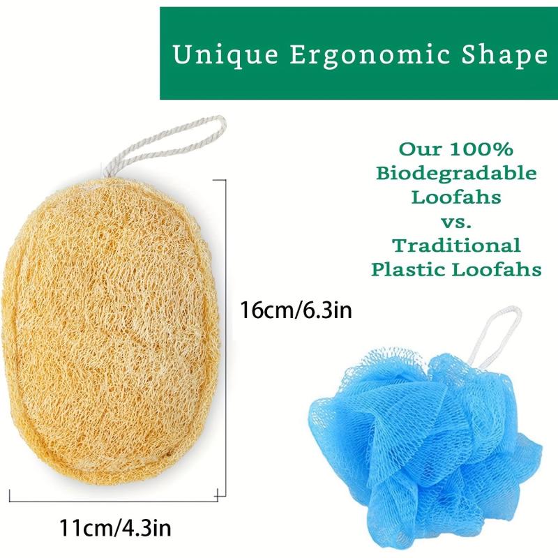 Exfoliating Loofah Sponge Set for Showering Spa Facial Cleansing