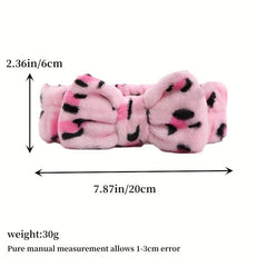 3pcs Bowknot Plush Headband Wash Face Spa Coral Fleece Head Hoop