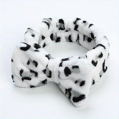 3pcs Bowknot Plush Headband Wash Face Spa Coral Fleece Head Hoop