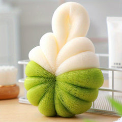 Pumpkin Shaped Bath Sponge with Mesh Ball for Body Wash - Bathroom Accessory