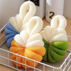 Pumpkin Shaped Bath Sponge with Mesh Ball for Body Wash - Bathroom Accessory