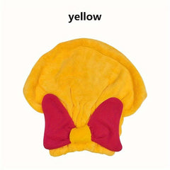 Hair Drying Towel Wrap with Bow Knot Shower Cap for Curly Long Hair