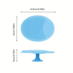Silicone Face Scrubber With Suction Cup - Facial Cleansing Brush Pad
