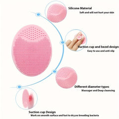 Silicone Face Scrubber With Suction Cup - Facial Cleansing Brush Pad